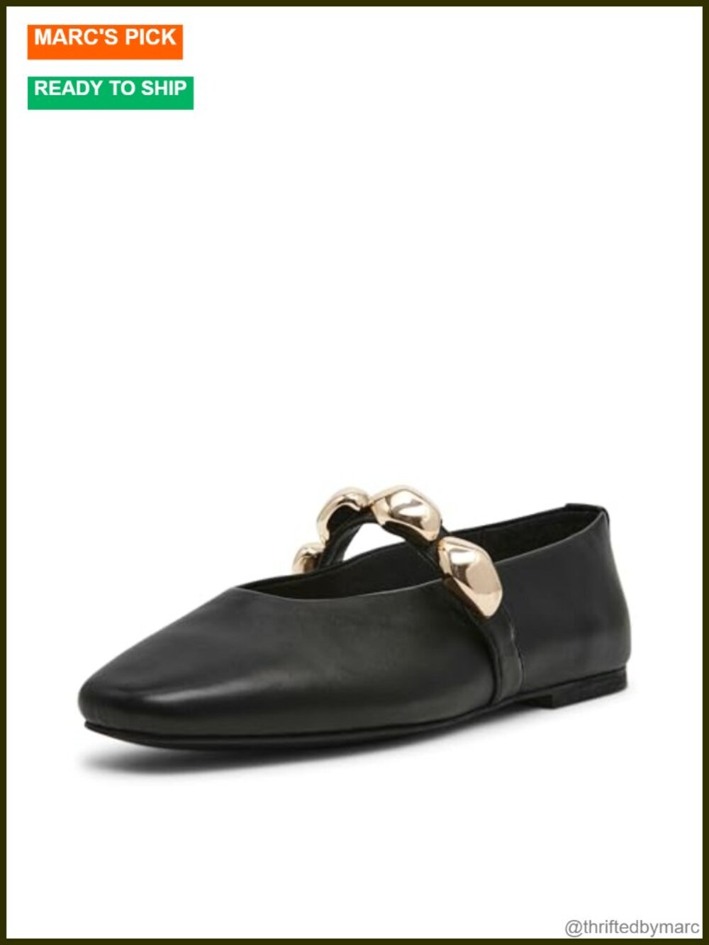 Steve Madden Poppin Ballet Flat Leather Round Toe Slip On Casual Shoe